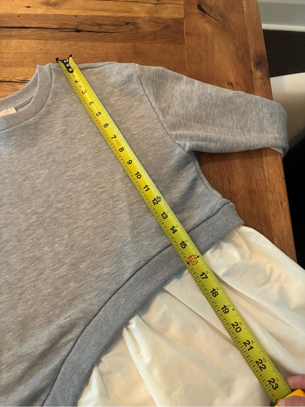 Maeve Gray Layered Ruffle Hem Sweatshirt - Picture 6 of 7